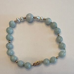Classic Light Blue Beaded Bracelet